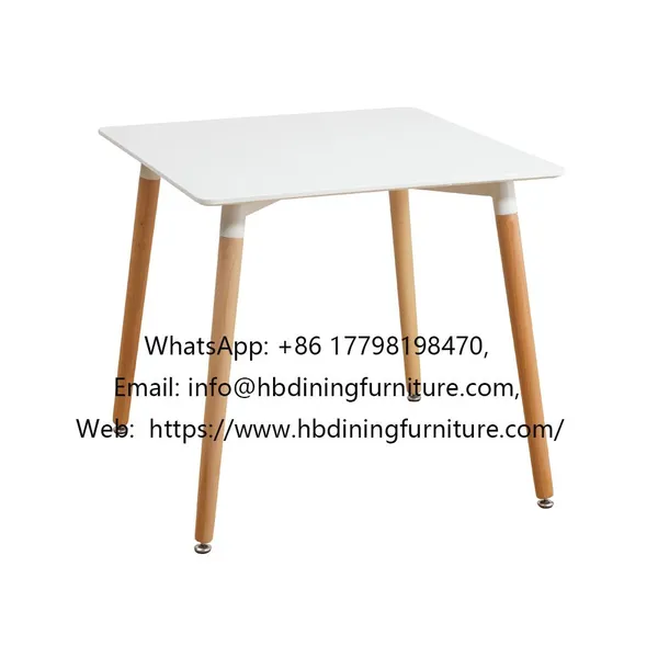 Wooden Leg Square MDF Dining Table