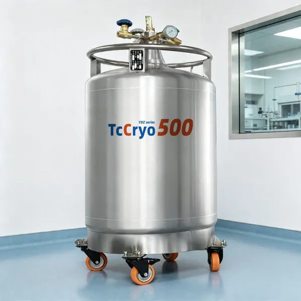 TcCryo YDZ-500 500 Liter Liquid Nitrogen Dewar Large Liquid Nitrogen Dewar Wholesale Liquid Nitrogen Container photo-1