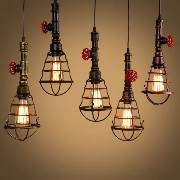 Industrial Retro Iron Cage Pendant Lights Iron Hanging Lighting