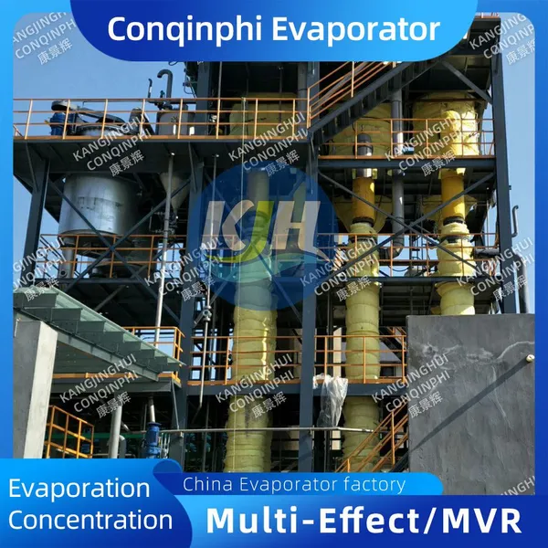 Evaporador de múltiplos efeitos MEE com aço inoxidável 304, controle automático PLC, 220V 50Hz, conforme padrão para concentração de resíduos industriais