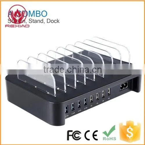 Black Desktop Phone Charging Dock Multi Usb Charger photo-6