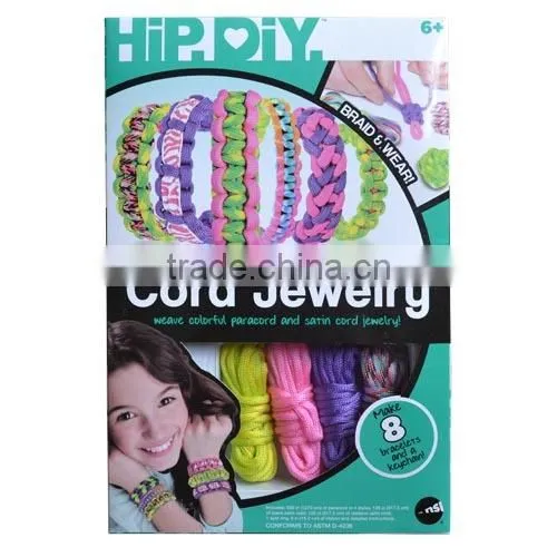 Cord Jewelry Weave Colorful Paracord and Satin Cord Jewelry for Teenage Girls