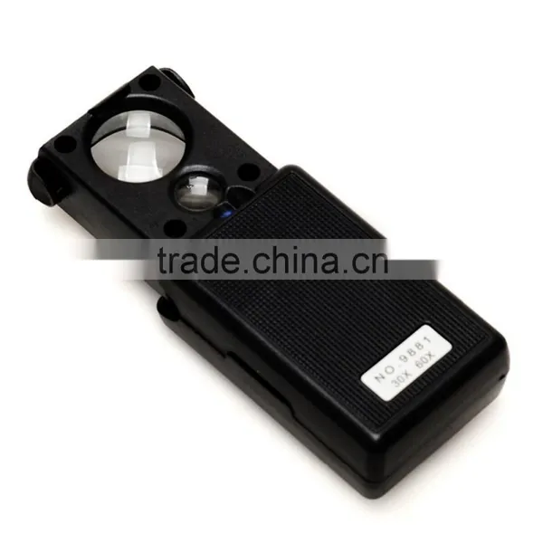 FD23060 Black Magnifying Glass for Needles Jewelry 30 Times & 60 Times With UV Lamp and LED Light photo-2