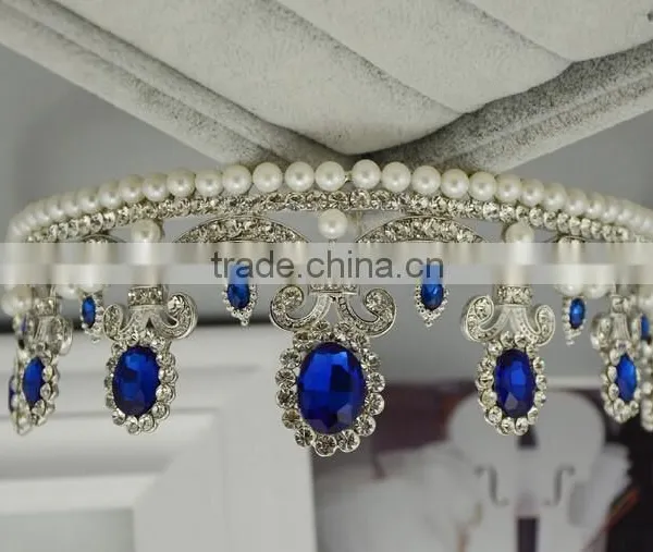 Fashion Crystal Wedding Bride Big Crowns Wholesale Delicate Pearl Crown photo-2