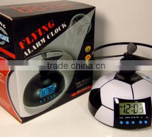 Funny Creative Toy With Clock Lazy Helicopter Clock Backlight Flying Alarm Clock photo-2