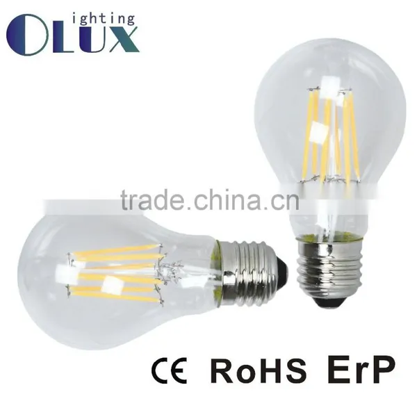 Dimmable/Non Dimmable 4W 5W 6W 8W Led Lighting G60 E27/B22 Base AC100-140V/AC220-240V 360degree A60 Filament Bulb LED