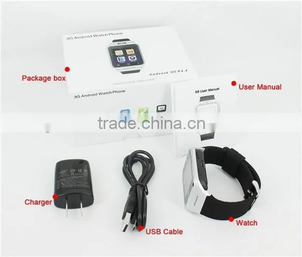 CE Approved Android Smart Watch, Smart Watch Phone,3g Cell Phone Watch S8 photo-5