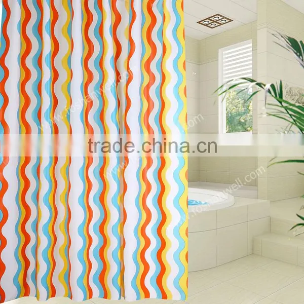 Colorful PEVA Shower Curtain With Hook photo-2