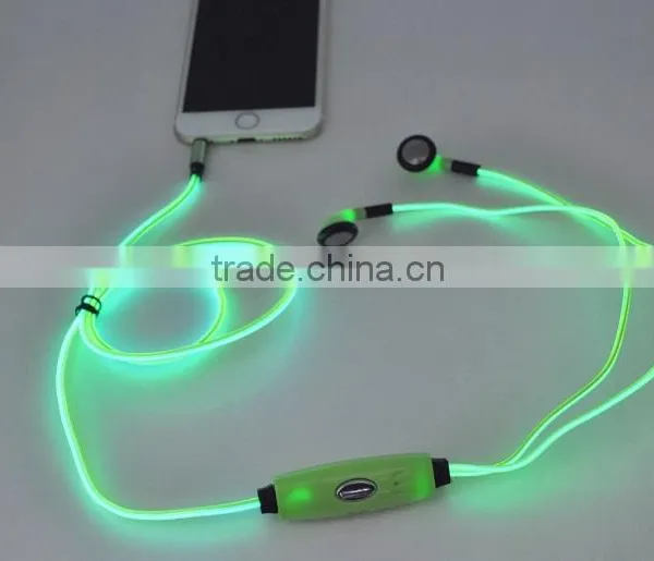 Mobile Phone Accessory Light EL Long Wire Earphone With Microphone photo-4