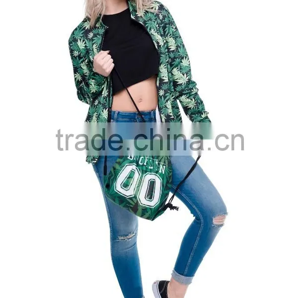 China Supplier 3D Full Print Team Weed Calico Gym Sack Drawstring Bag photo-5