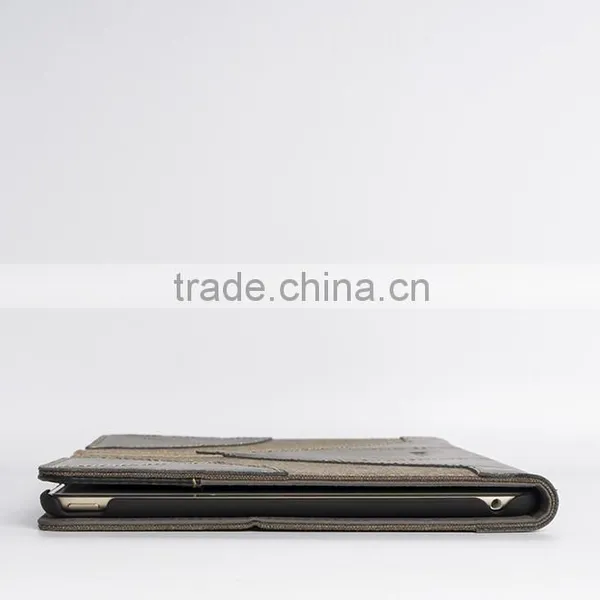 Genuine Leather and Canvas Smart Tablet pc Cover for Ipad Air 2 photo-5
