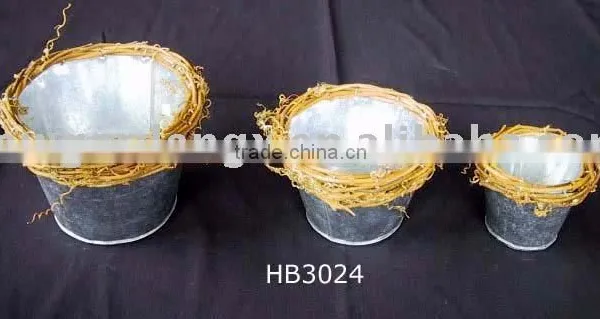 Garden Galvanized Flower Pot