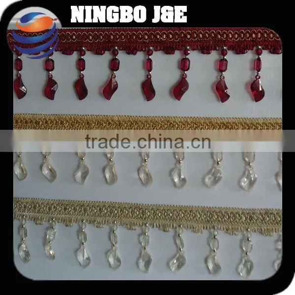Acrylic Beaded Curtain Tassel Fringe , Curtain Fringe