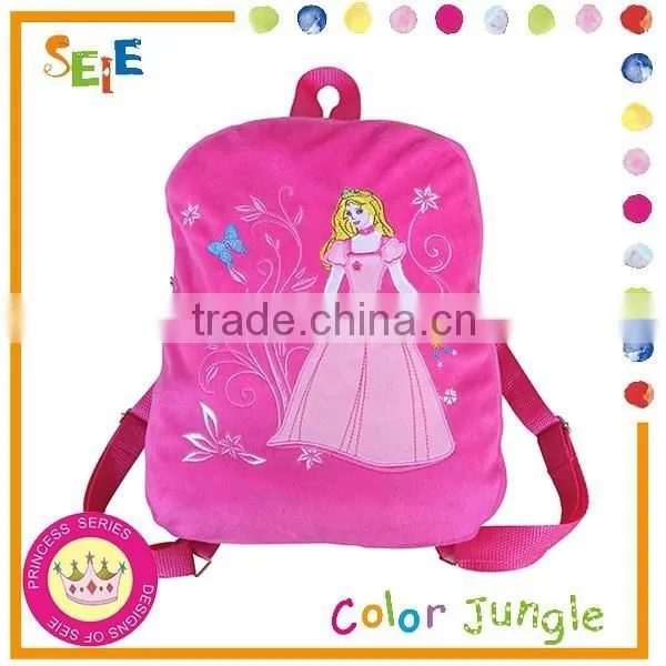 Princess decro cartoon school bag,red child school bag fashion back bag