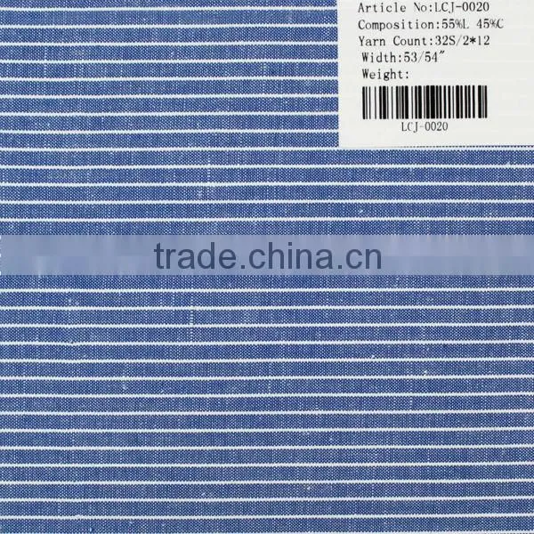 32s/2*12 Stripe Yarn Dyed Linen and Cotton Fabric photo-3