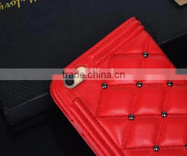 Lovely Lozenge Pattern Leather Case With Card Slot Wallet Case For IPhone 6 photo-4