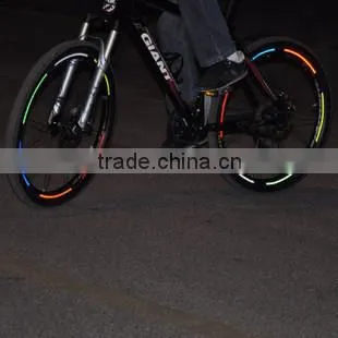 Blue Fluorescent Cycling Bicycle Bike Wheel Rim Decal Reflective Stickers photo-4