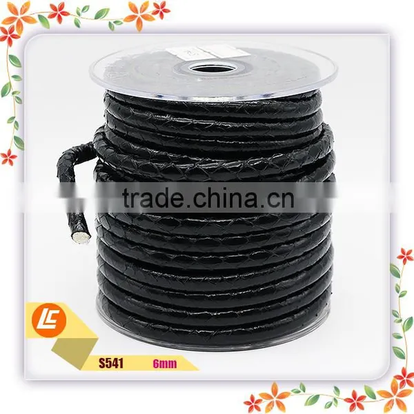 Top Quality Genuine Round Leather Cord Snakeskin photo-3