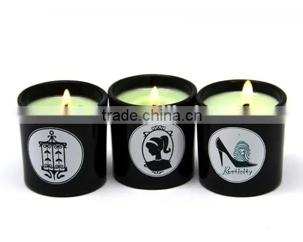 Unique Scented Candle Matte Black Glass Jars photo-2