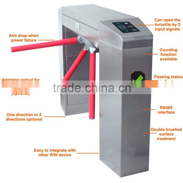 Auto Turnstile Security System Access Control Durable Bi-directional Vertical Tripod Turnstile photo-3