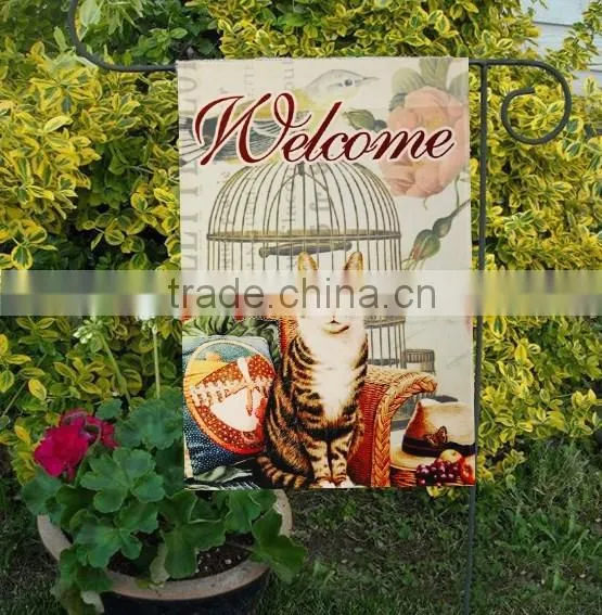 Cat Bird Cage Garden Flag photo-2