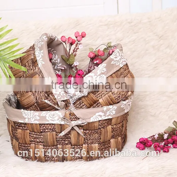 Wicker Food Storage Basket With Handle for Home Decoration photo-2