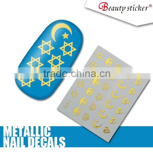 Popular 2016 Hot Sell Water Decals Nail Art Stickers Metallic Color Nail Wraps photo-2