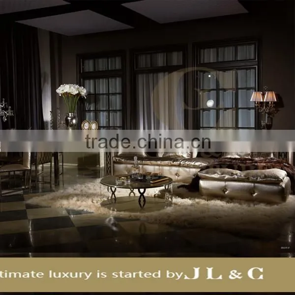 Luxury Home Furniture New Design 2016 JS15-32 Leather Sofa Living Room Sofa Stainless Steel Sofa(China Supplier) photo-2