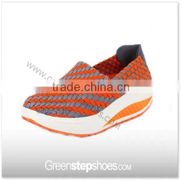 Women Spring Summer Air Elastic Wedge Heels Shoes photo-2