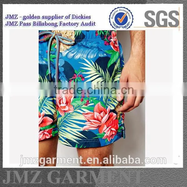 Wholesale OEM Swimming Pants for Men Polyester Swimwear With Your Own Print Design New 2015 Low Moq on Sale photo-4