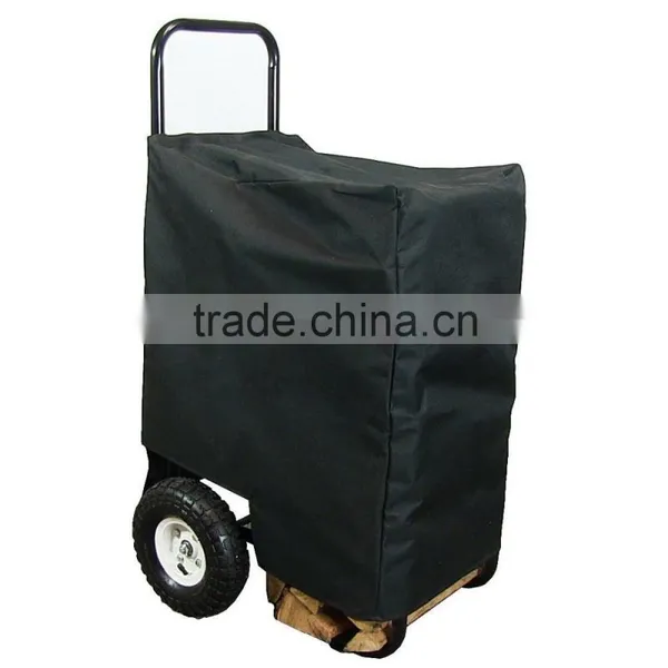 Log Caddy With Cover, Black Firewood Cart photo-2