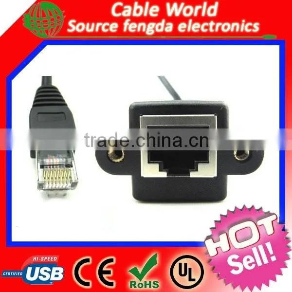 2015 NEW Cat5e RJ45 Male to Female Panel Mount Ethernet Network Cable With M3 Screw photo-4