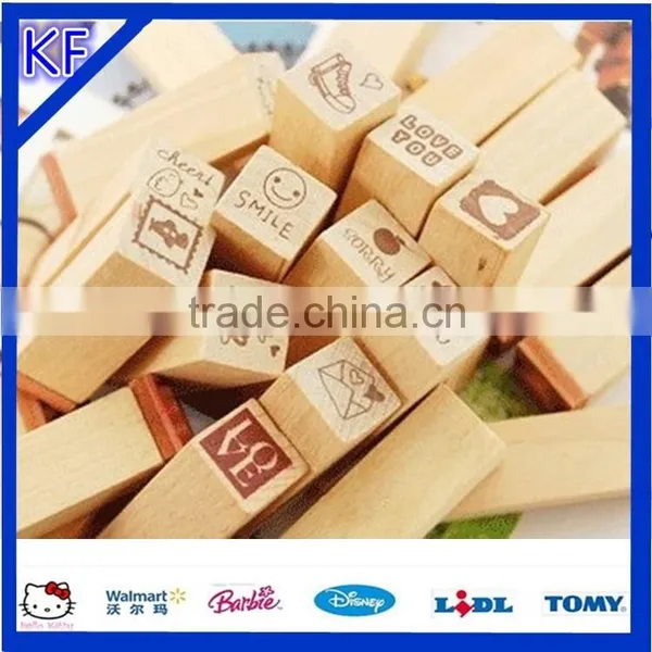 cheap smile kids embossing wooden stamp