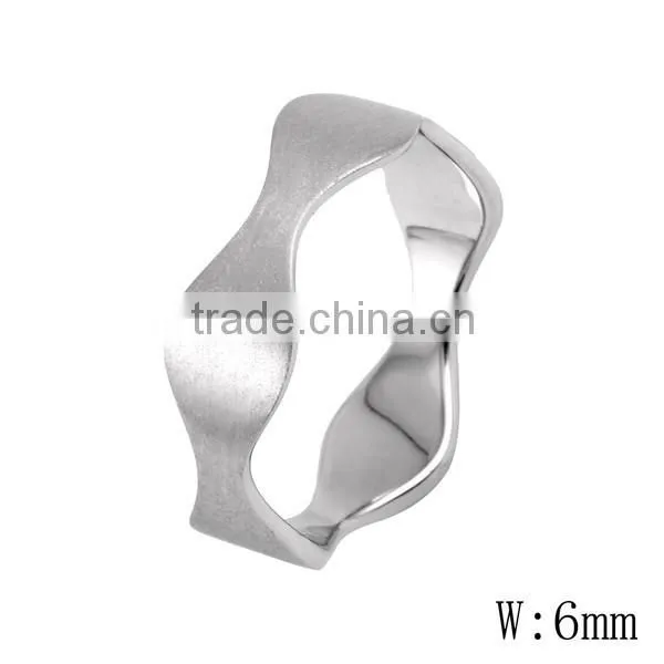 SRR2072 Ladies Fancy Items Wave Shape Ring Brushed Ring Stainless Steel Jewelry Ring
