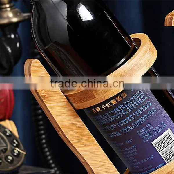 WR003/100% Bamboo Material Hot Sale Rooster Shaped Folding Bamboo Wine Rack photo-4