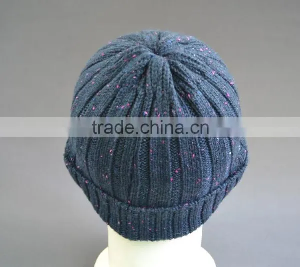 Acrylic Beanie Hat With PU Leather Patch Logo photo-6