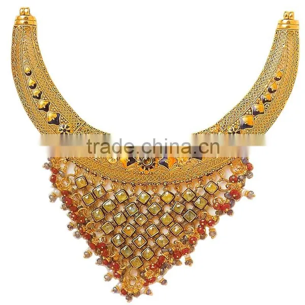 Gold Kundan Necklaces, Kundan Diamond Necklaces, Kundan Jewelry photo-2