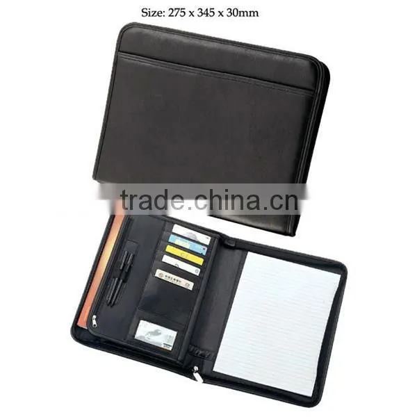 Custom Black Business Card Padfolio Leather Document File Presentation Folders photo-6