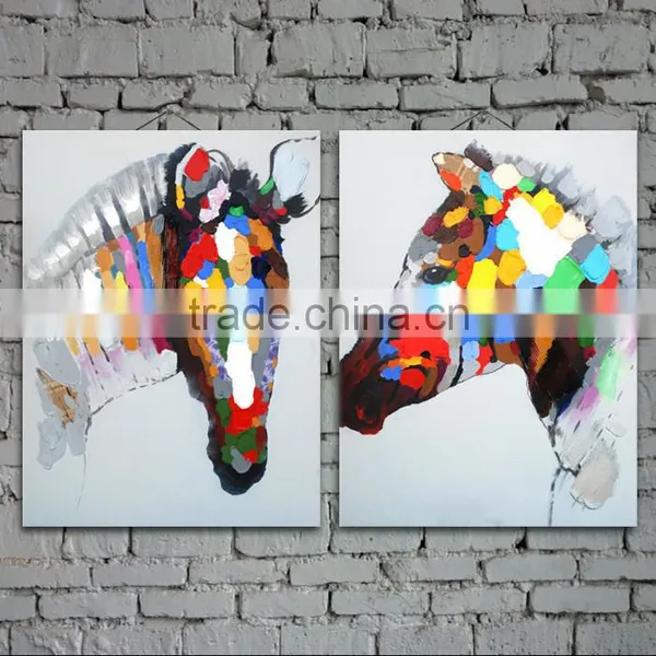 Handpainted Abstract Horse Head Painting on Canvas photo-2
