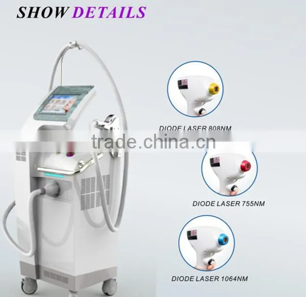 Newest Technology 755nm/808nm/1064nm Wavelength 3 In1 Combined Diode Laser Hair Removal Machine photo-2