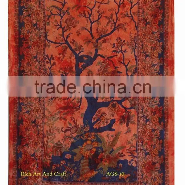 Tree of Life Tapestry Wall Hanging Twin Cotton Bedspread Bohemian Indian Tapestries Wholesale China Gift Decor Art photo-3