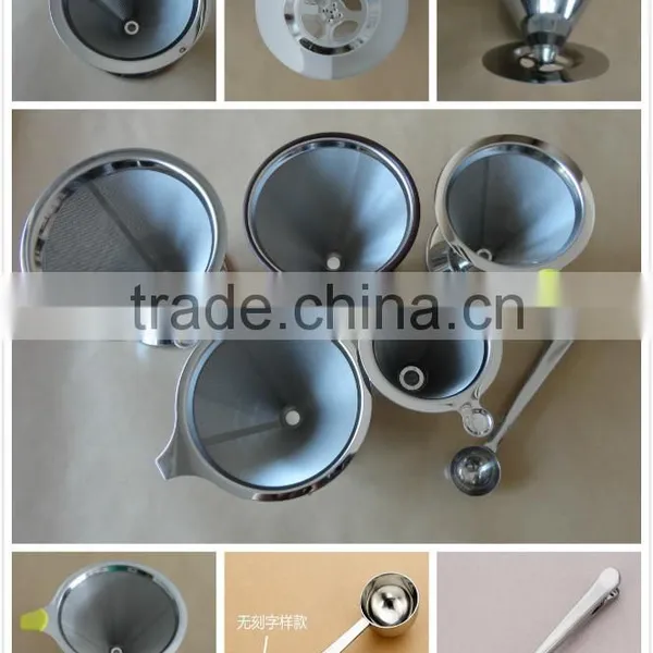 YS New Brewer Design - Paperless Pour Over Coffee Dripper With Stainless Steel Double Mesh Filter