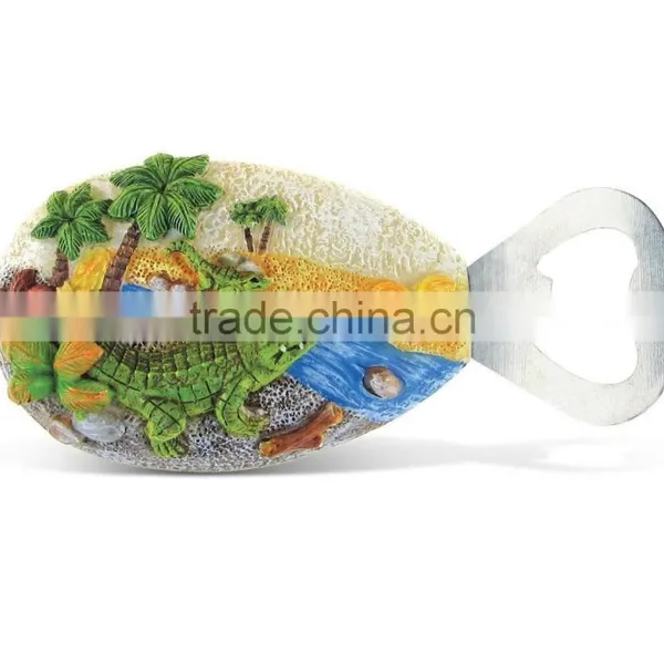 Alligator Resin Stone Finish Magnet With Bottle Opener photo-2