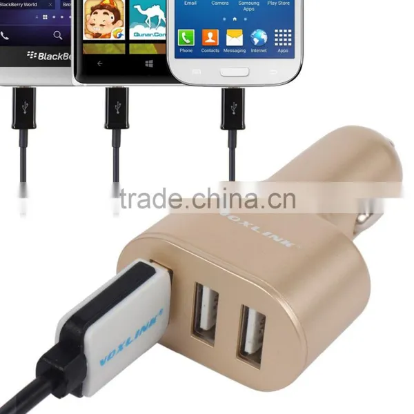 for Iphone 6 6s,Samsung,LG,Blackberry Use Travel Charger,3 Port USB Quick Charge 2.0 Car Charger,black/gold/red photo-2