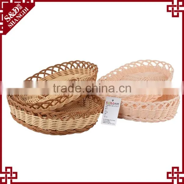 Hot Sale Plastic Woven Rattan Basket Food Bread Snack Display Stands Popcorn Box photo-3