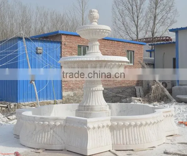 Stone Garden Products Cheap White Marble 2 Tier Water Fountains photo-2