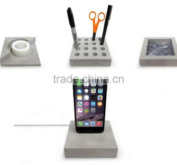 Solid Concrete Desk Accessories Industrial Pen / Pencil Holders photo-2
