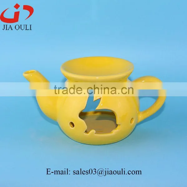 Good Sales With Rabbit Hollow Out Teapot Shape Essential Oil Diffuser, Ceramic Aroma Diffuser photo-2