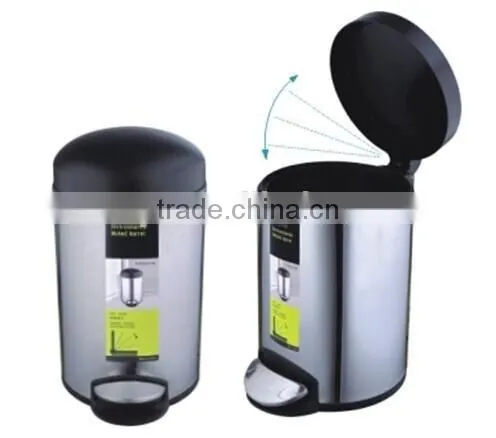 10L Stainless Steel Foot Pedal Trash Can, Foot Pedal Dustbin With Cover photo-2