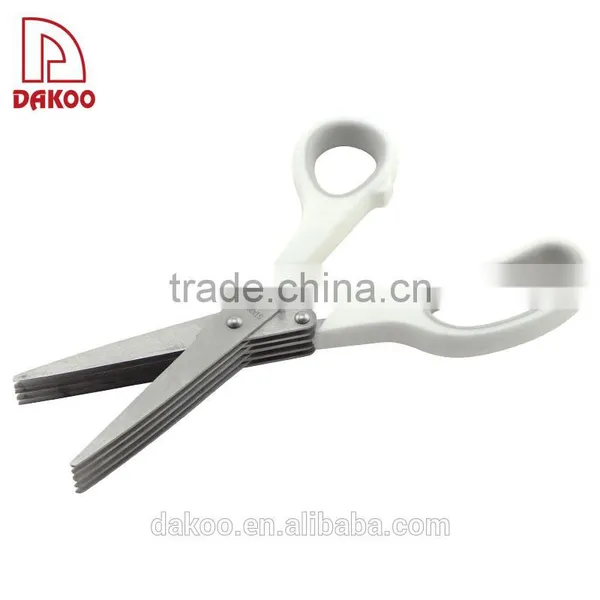 White Color Sand Polishing 5-Layers Herb Kitchen Scissors photo-6